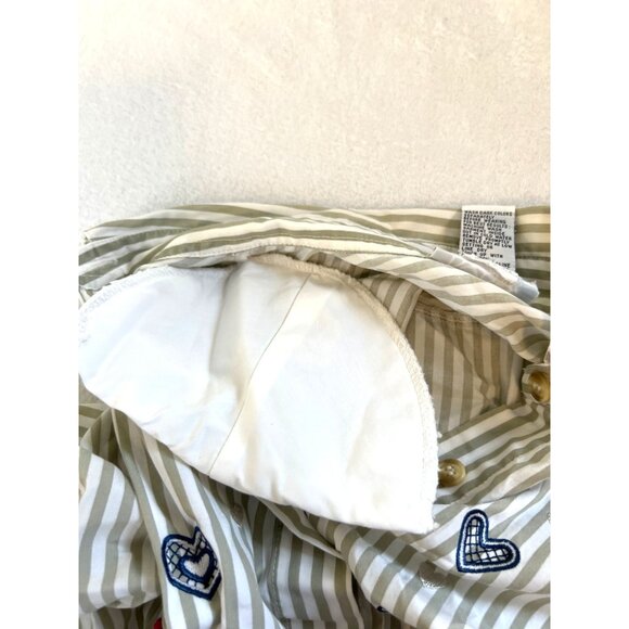 Koret City Blues Vintage Striped Button Down Blouse Hearts Stripes Small S - Picture 5 of 7